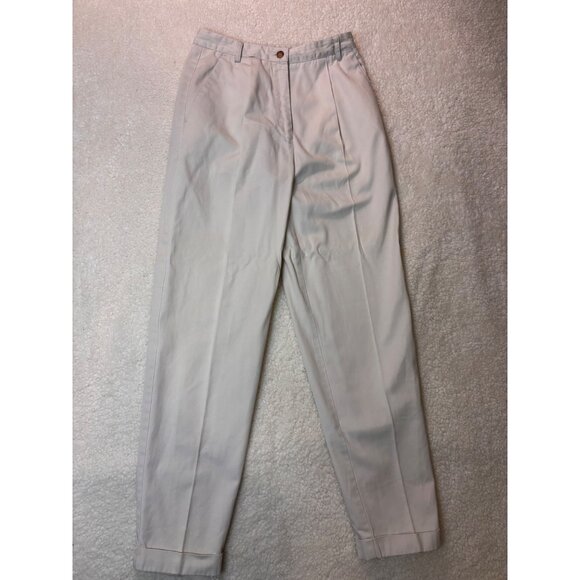 Vintage Cream Pleated High-Waist Trousers 6pwomen - Picture 1 of 12